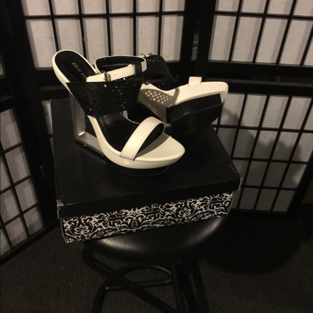 Black and white Heels